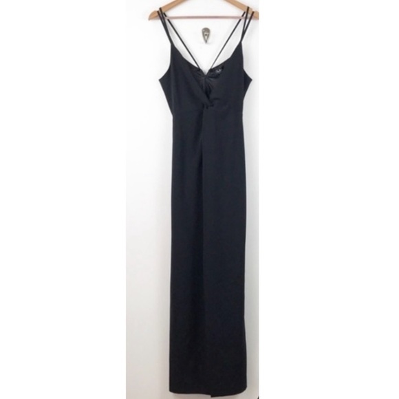 Parker Black Aiden Stretch Crepe‎ Center-Slit Dress in Black Size 0 - Picture 4 of 13
